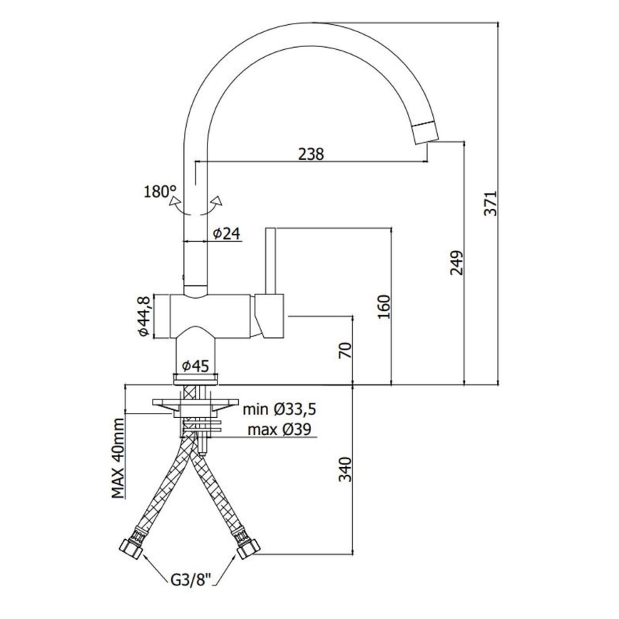 Paffoni - Drezová batéria LIGHT, brúsené zlato
