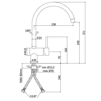 Paffoni - Drezová batéria LIGHT čierna