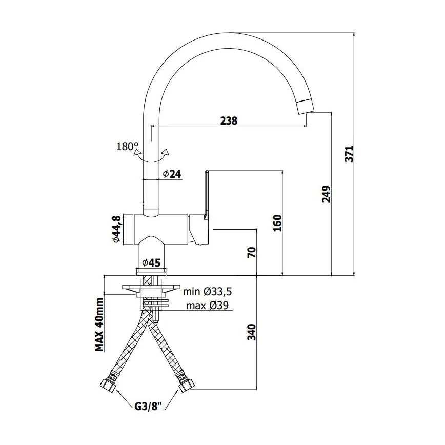 Paffoni - Drezová batéria RINGO čierna
