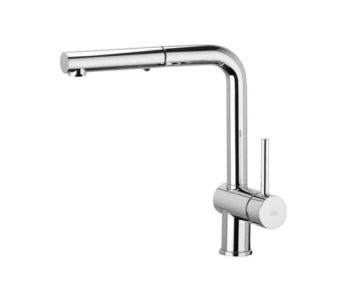 Paffoni - Drezová batéria s výsuvnou sprškou LIGHT 29,2 cm lesklý chróm LIG285CR-MET