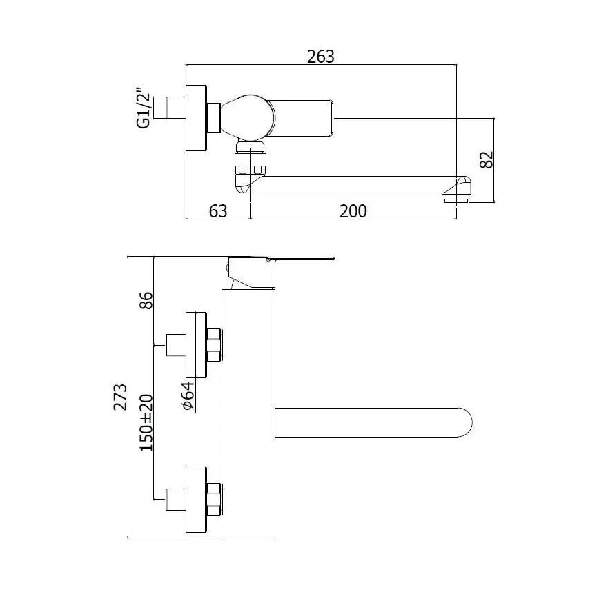 Paffoni - Drezová batéria TANGO nerez