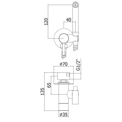Paffoni - Nástenná sada s ručnou bidetovou sprchou pre podomietkovú inštaláciu RINGO WEST bronz