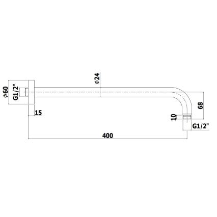 Paffoni - Okrúhle sprchové rameno 40 cm čierne