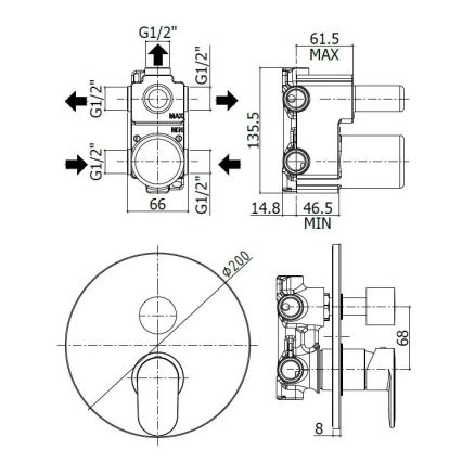 Paffoni - Podomietková sprchová batéria CANDY, lesklý chróm