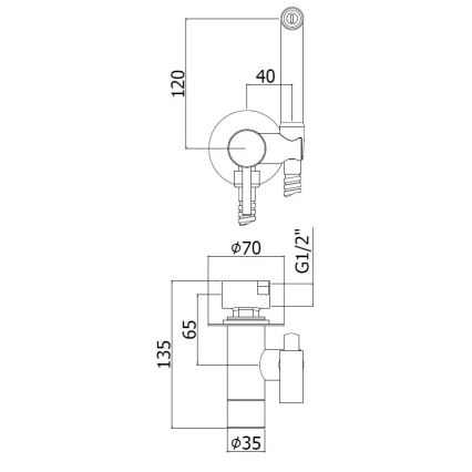 Paffoni - Nástenná sada s ručnou bidetovou sprškou pre podomietkovú inštaláciu RINGO WEST biela
