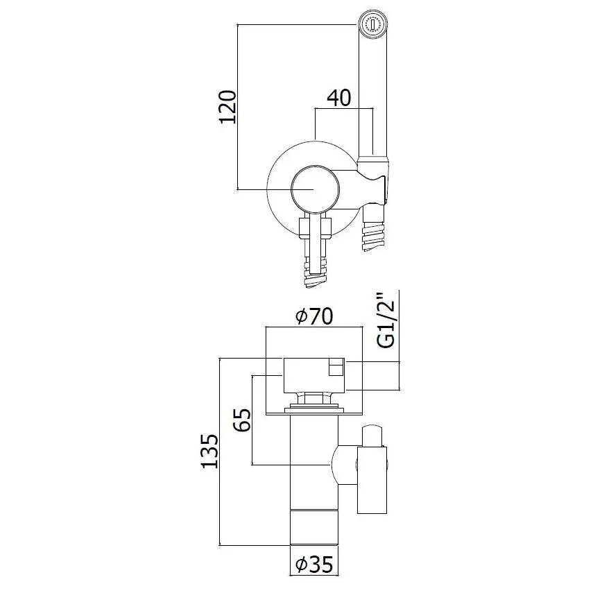 Paffoni - Nástenná sada s ručnou bidetovou sprškou pre podomietkovú inštaláciu RINGO WEST biela