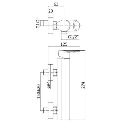 Paffoni - Sprchová súprava s batériou CANDY, lesklý chróm
