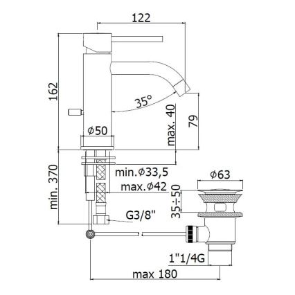 Paffoni - Umývadlová batéria LIGHT so zlatou výpusťou