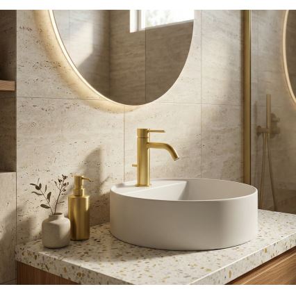 Paffoni - Umývadlová batéria LIGHT so zlatou výpusťou