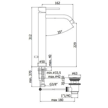 Paffoni - Umývadlová batéria + odtoková súprava LIGHT kartáčované zlato