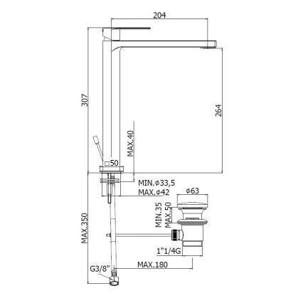 Paffoni - Umývadlová batéria + odtoková súprava TANGO nerez