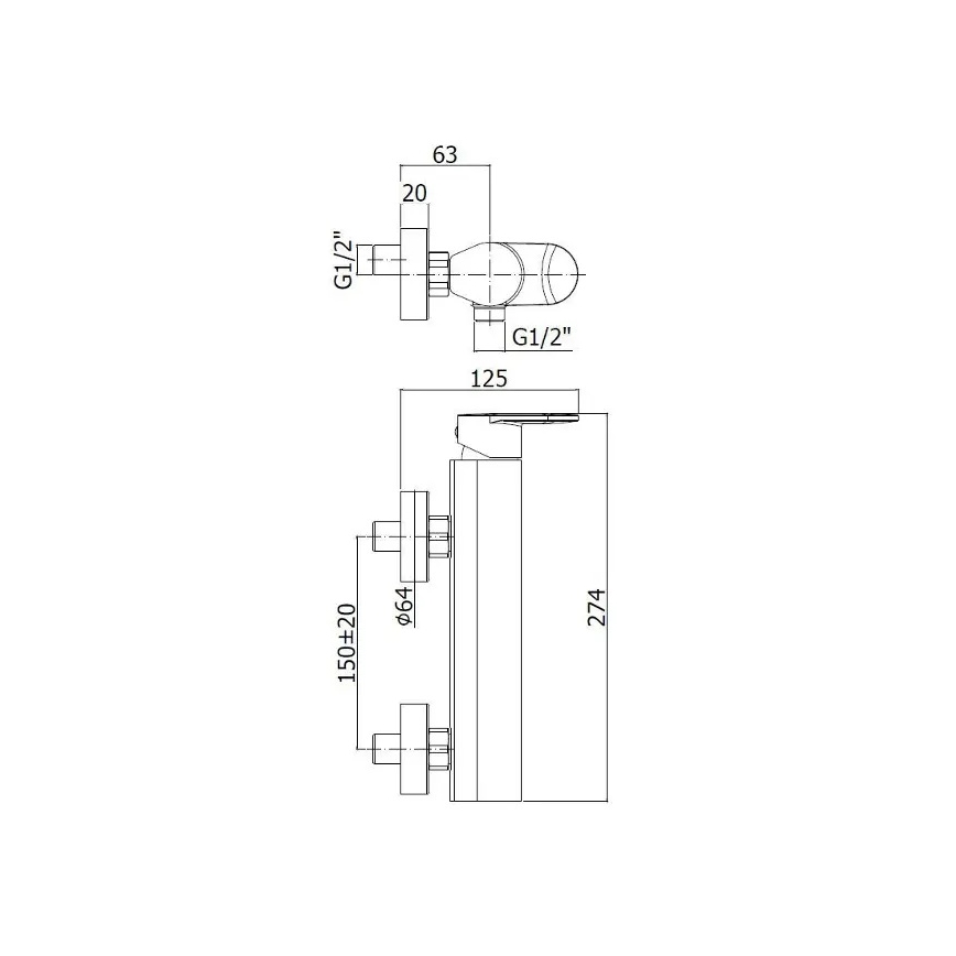 Paffoni - Vaňová batéria CANDY lesklý chróm