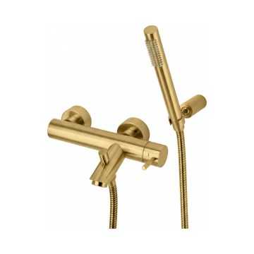 Paffoni - Vaňová sada s batériou LIGHT, kartáčované zlato