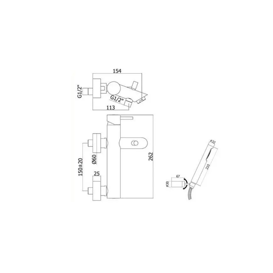 Paffoni - Vaňová súprava LIGHT lesklý chróm