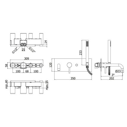 Paffoni - Vaňová súprava LIGHT matný chróm