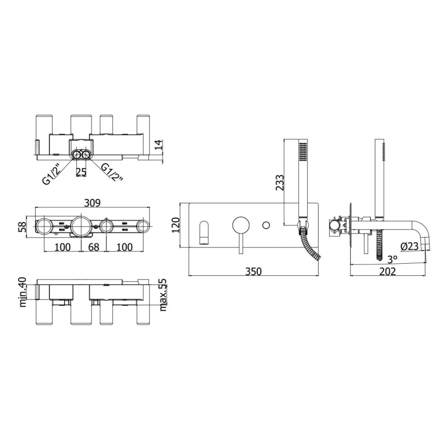Paffoni - Vaňová súprava LIGHT matný chróm