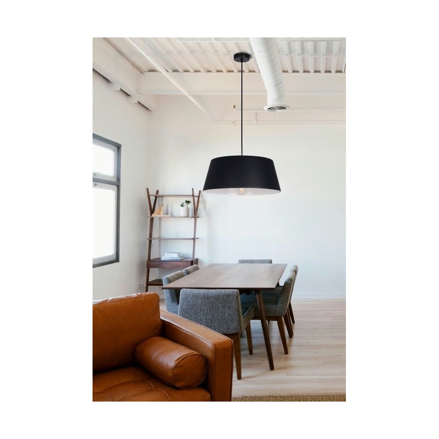 Luster na lanku FIONA 1xE27/60W/230V ø 48 cm čierna