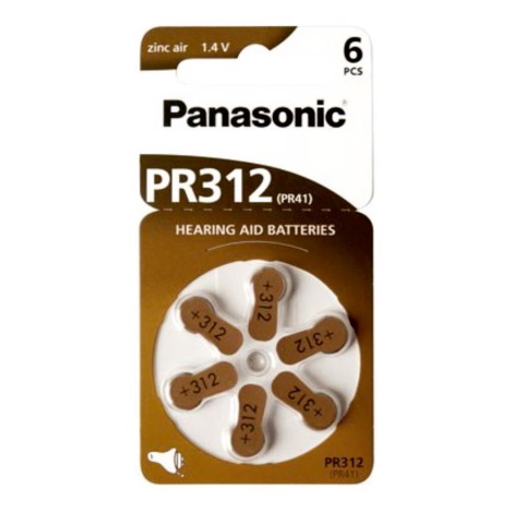 Panasonic - 6 ks Batérie do naslúchadiel PR-312 1,4V