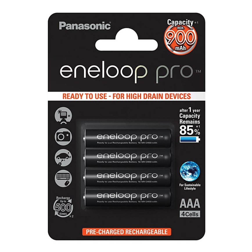 Panasonic Eneloop Pro BK-4HCDE/4BP - 4ks nabíjacia batéria AAA Eneloop Pro NiMH/1