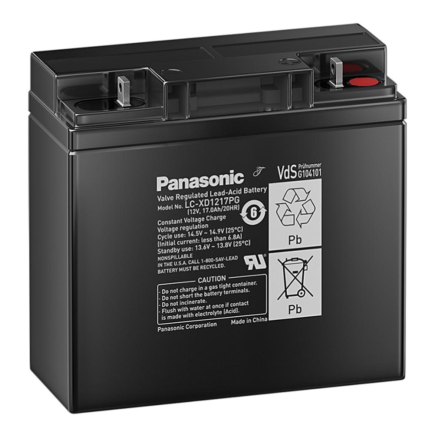 Panasonic LC-XD1217PG - Olovený akumulátor 12V/17Ah/závit M5