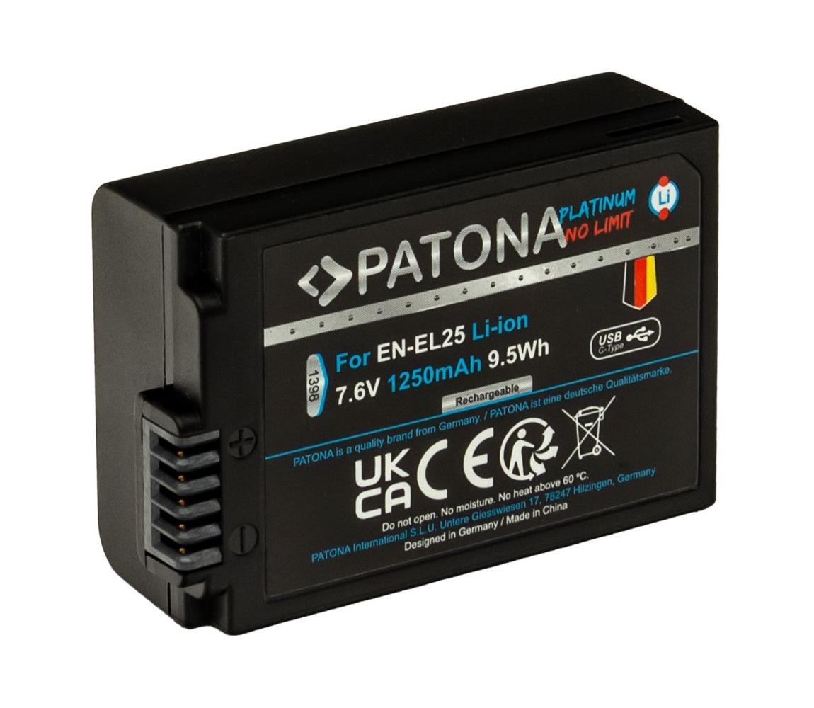 PATONA PATONA - Aku Nikon EN-EL25 1250mAh Li-Ion Platinum USB-C nabíjanie
