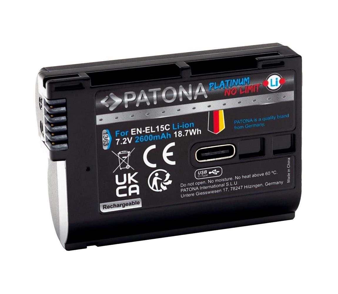 PATONA - Akumulátor Nikon EN-EL15C 2600 mAh Li-Ion Platinum s USB-C PT1363