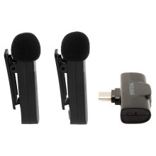 PATONA - SADA 2x Bezdrôtový mikrofón s klipom pre Smartphone USB-C 5V
