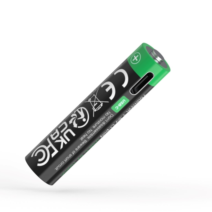 PATONA - SADA 4x Batéria AAA/LR03 Li-Pol 500mAh 1,5V s USB-C nabíjaním