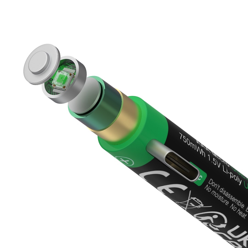 PATONA - SADA 4x Batéria AAA/LR03 Li-Pol 500mAh 1,5V s USB-C nabíjaním