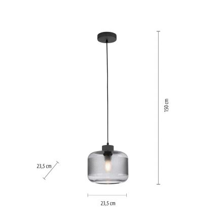 Paul Neuhaus 2005-25 - Luster na lanku BOLETUS 1xE27/10W/230V pr. 23,5 cm šedá