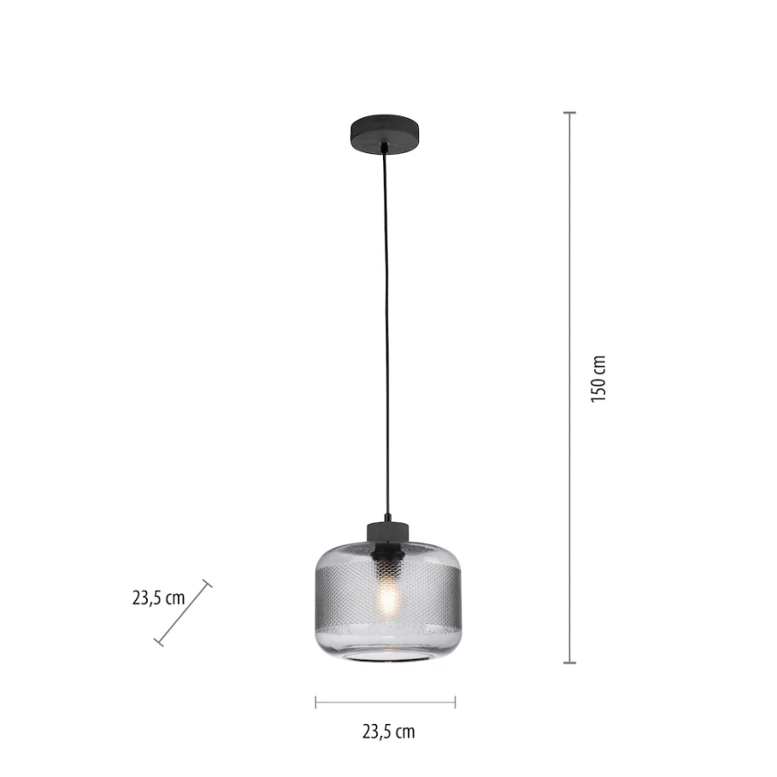 Paul Neuhaus 2005-25 - Luster na lanku BOLETUS 1xE27/10W/230V pr. 23,5 cm šedá
