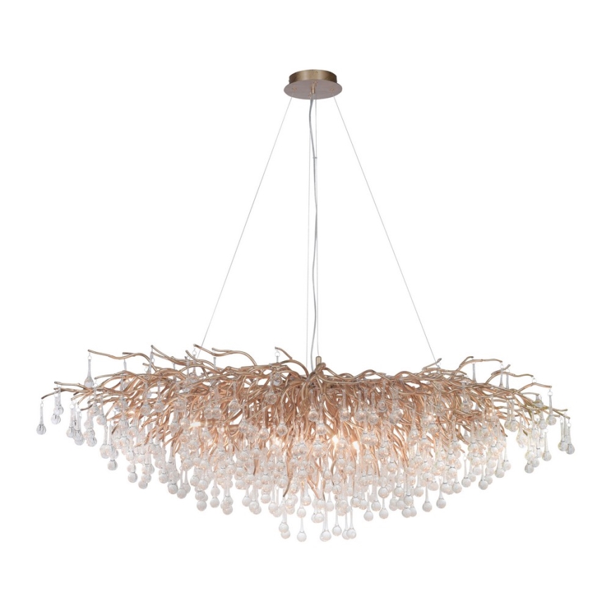 Paul Neuhaus 2031-11 - Luster na lanku ICICLE 15xG9/40W/230V 75x150 cm mosadz
