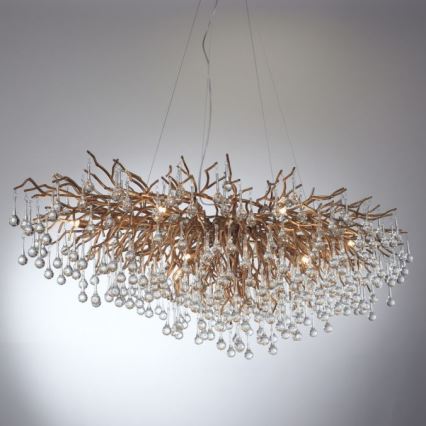Paul Neuhaus 2031-11 - Luster na lanku ICICLE 15xG9/40W/230V 75x150 cm mosadz