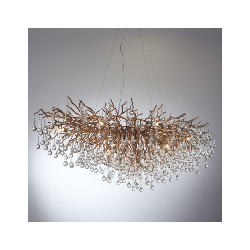 Paul Neuhaus 2031-11 - Luster na lanku ICICLE 15xG9/40W/230V 75x150 cm mosadz