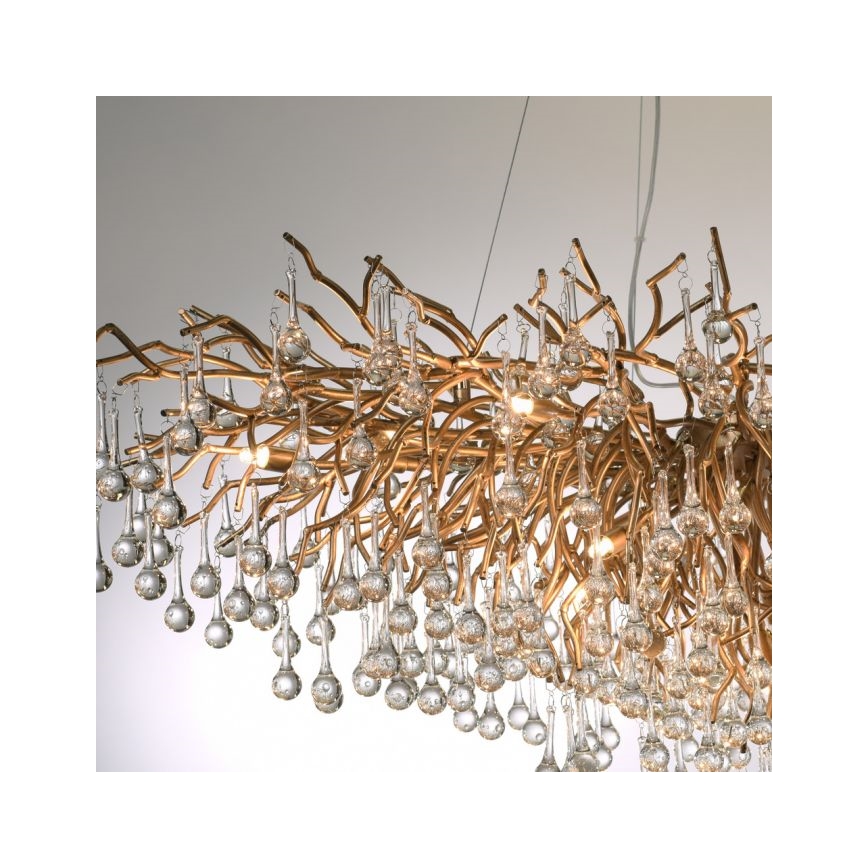 Paul Neuhaus 2031-11 - Luster na lanku ICICLE 15xG9/40W/230V 75x150 cm mosadz