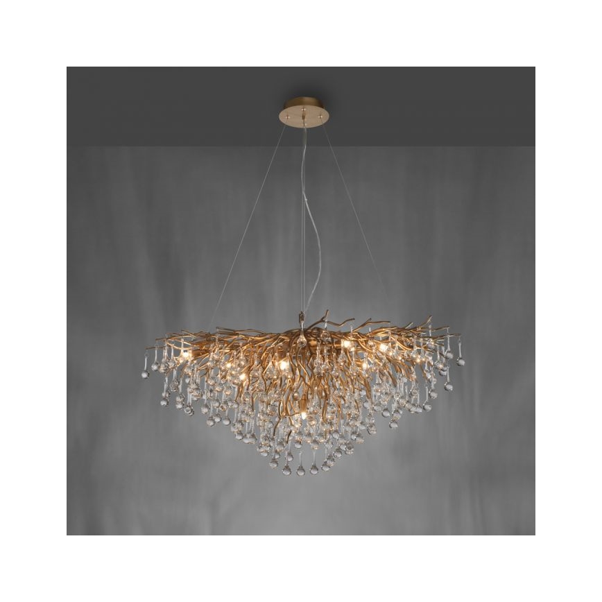 Paul Neuhaus 2192-11 - Luster na lanku ICICLE 10xG9/40W/230V 50x100 cm mosadz