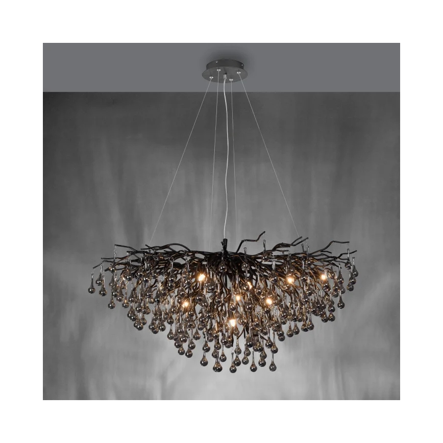 Paul Neuhaus 2192-18 - Závesný luster na lanku ICICLE 10xG9/40W/230V 50x100 cm čierna