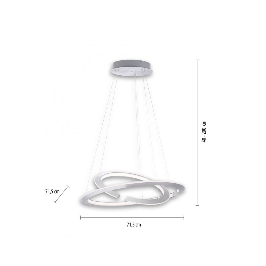 Paul Neuhaus 2491-55 - LED Stmievateľný luster na lanku ALESSA 2xLED/26W/230V + diaľkové ovládanie