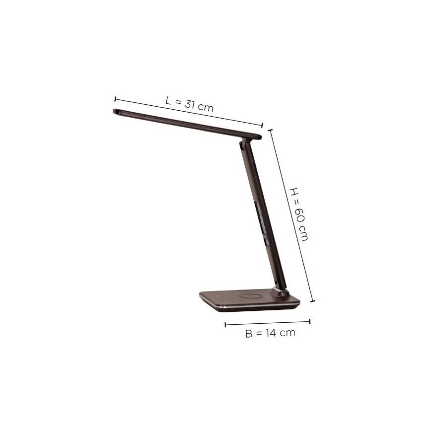 Paul Neuhaus 4595-23 - LED Stmievateľná dotyková stolná lampa s bezdrôtovým nabíjaním  ADRIANO LED/5W/230V hnedá
