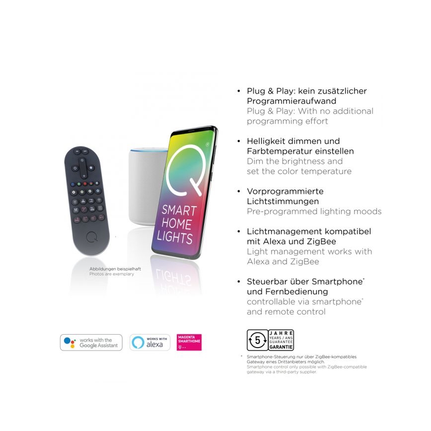 Paul Neuhaus 6071-18 - LED Stmievateľné stropné svietidlo Q-PIATO LED/35W/230V pr. 51 cm 2700-5000K Wi-Fi + diaľkové ovládanie