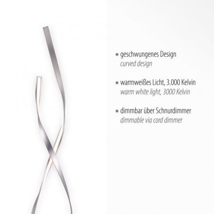 Paul Neuhaus 720-55 - LED Stmievateľná stojacia lampa LINDA LED/27W/230V lesklý chróm