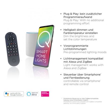 Paul Neuhaus 8007-70 - LED Stmievateľné stropné svietidlo Q-PIATO LED/35W/230V 2700-5000K Wi-Fi + diaľkové ovládanie