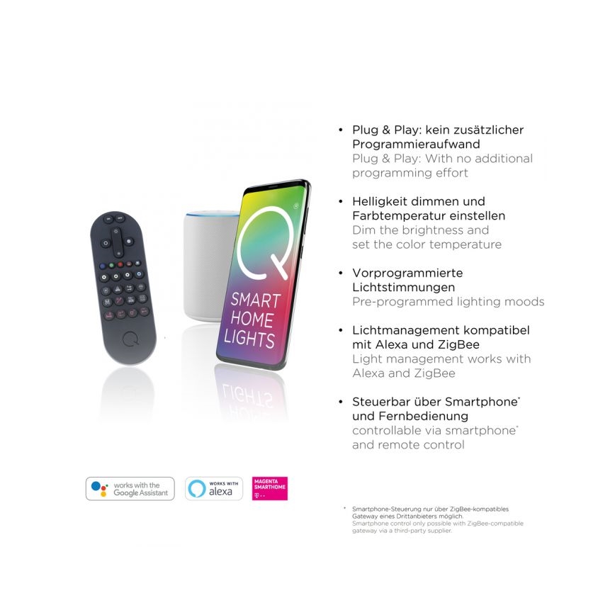 Paul Neuhaus 8007-70 - LED Stmievateľné stropné svietidlo Q-PIATO LED/35W/230V 2700-5000K Wi-Fi + diaľkové ovládanie