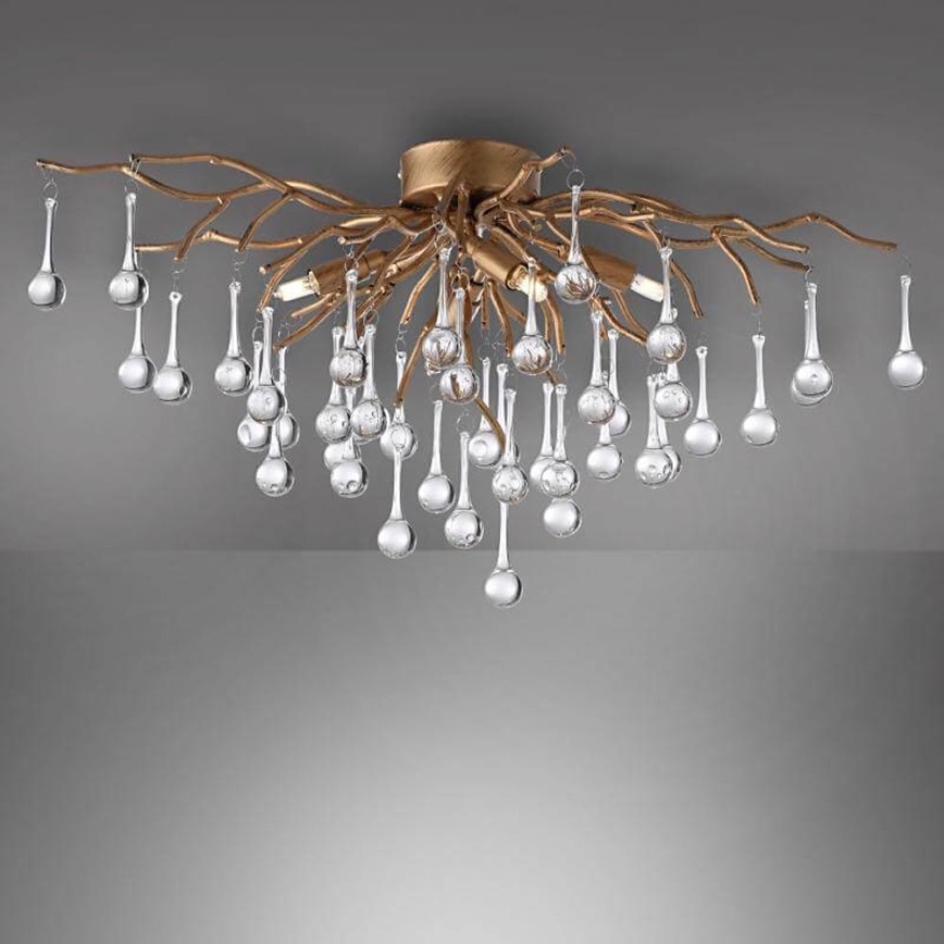 Paul Neuhaus 8090-11 - Prisadený luster ICICLE 4xG9/40W/230V 30x60 cm mosadz