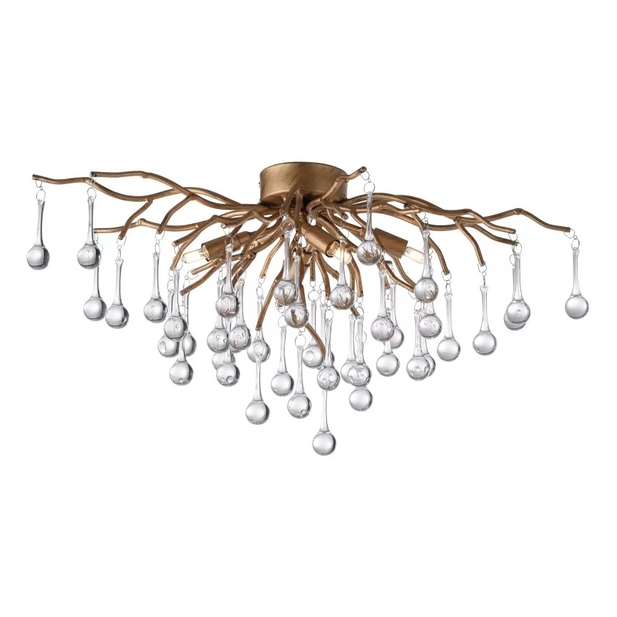 Paul Neuhaus 8090-11 - Prisadený luster ICICLE 4xG9/40W/230V 30x60 cm mosadz
