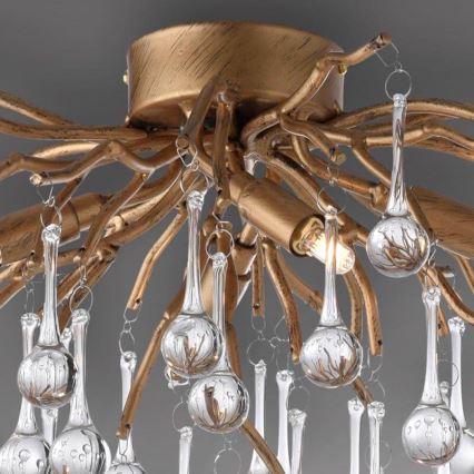 Paul Neuhaus 8090-11 - Prisadený luster ICICLE 4xG9/40W/230V 30x60 cm mosadz