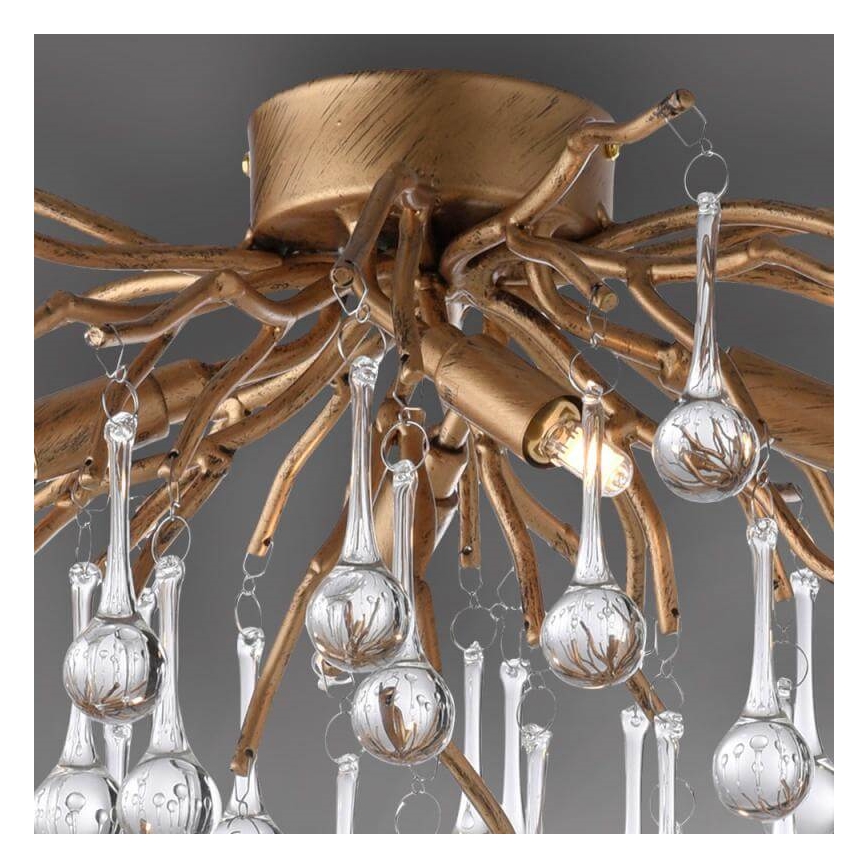 Paul Neuhaus 8090-11 - Prisadený luster ICICLE 4xG9/40W/230V 30x60 cm mosadz
