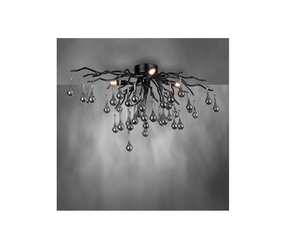 Paul Neuhaus 8090-18 - Prisadený luster ICICLE 4xG9/40W/230V 30x60 cm čierna 8090-18