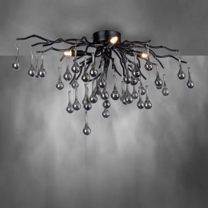 Paul Neuhaus 8090-18 - Prisadený luster ICICLE 4xG9/40W/230V 30x60 cm čierna