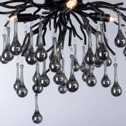 Paul Neuhaus 8090-18 - Prisadený luster ICICLE 4xG9/40W/230V 30x60 cm čierna